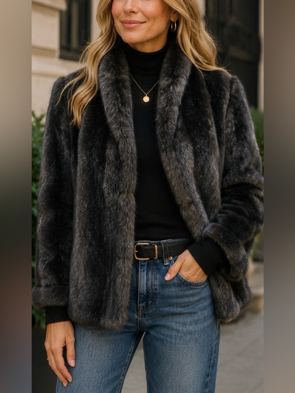 J. Percy for Marvin Richards Faux Fur Coat